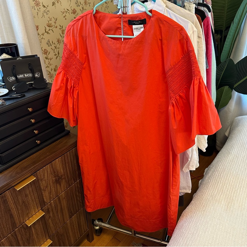 Weekend MaxMara orange 3/4 sleeve dress sz 8